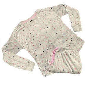 Kate Spade Pajama Set Velvet Purple Grey Polka Dot Medium 2 Piece NEW Easter PJ